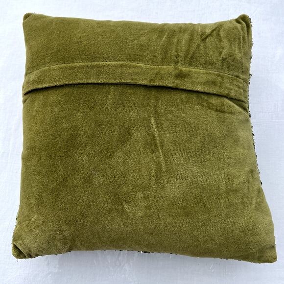 Festive Pillow Lot 2 Crate & Barrel Pier 1 Beaded Jingle Bells Removable Covers - Picture 4 of 16